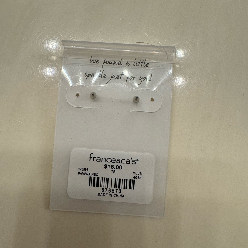 Francesca’s Gold Rainbow Rhinestone Earrings! - Picture 2 of 2